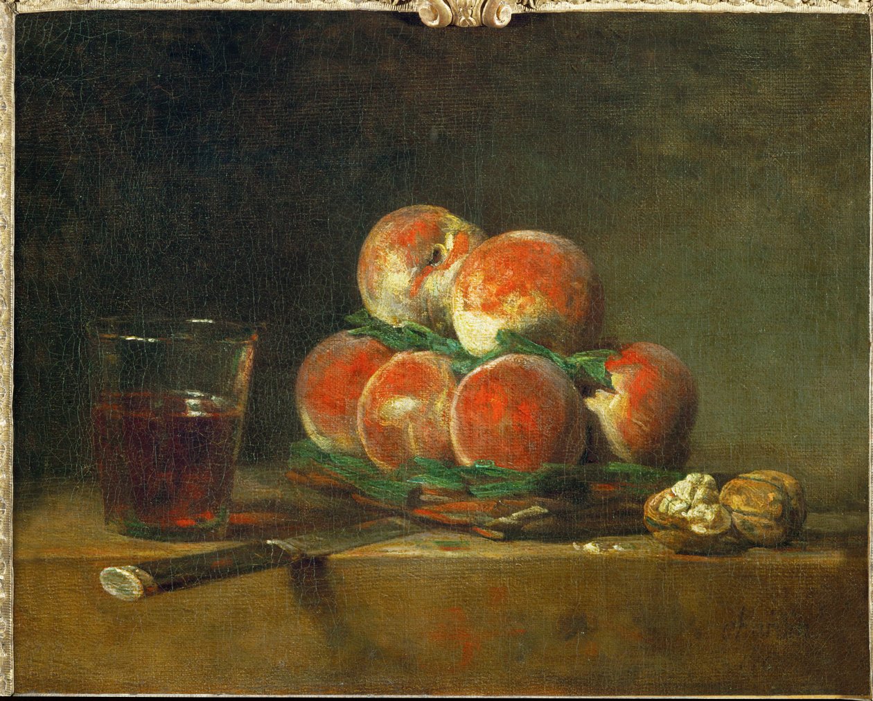 Panier de peches - kori persikoilla ... tekijältä Jean Baptiste Simeon Chardin