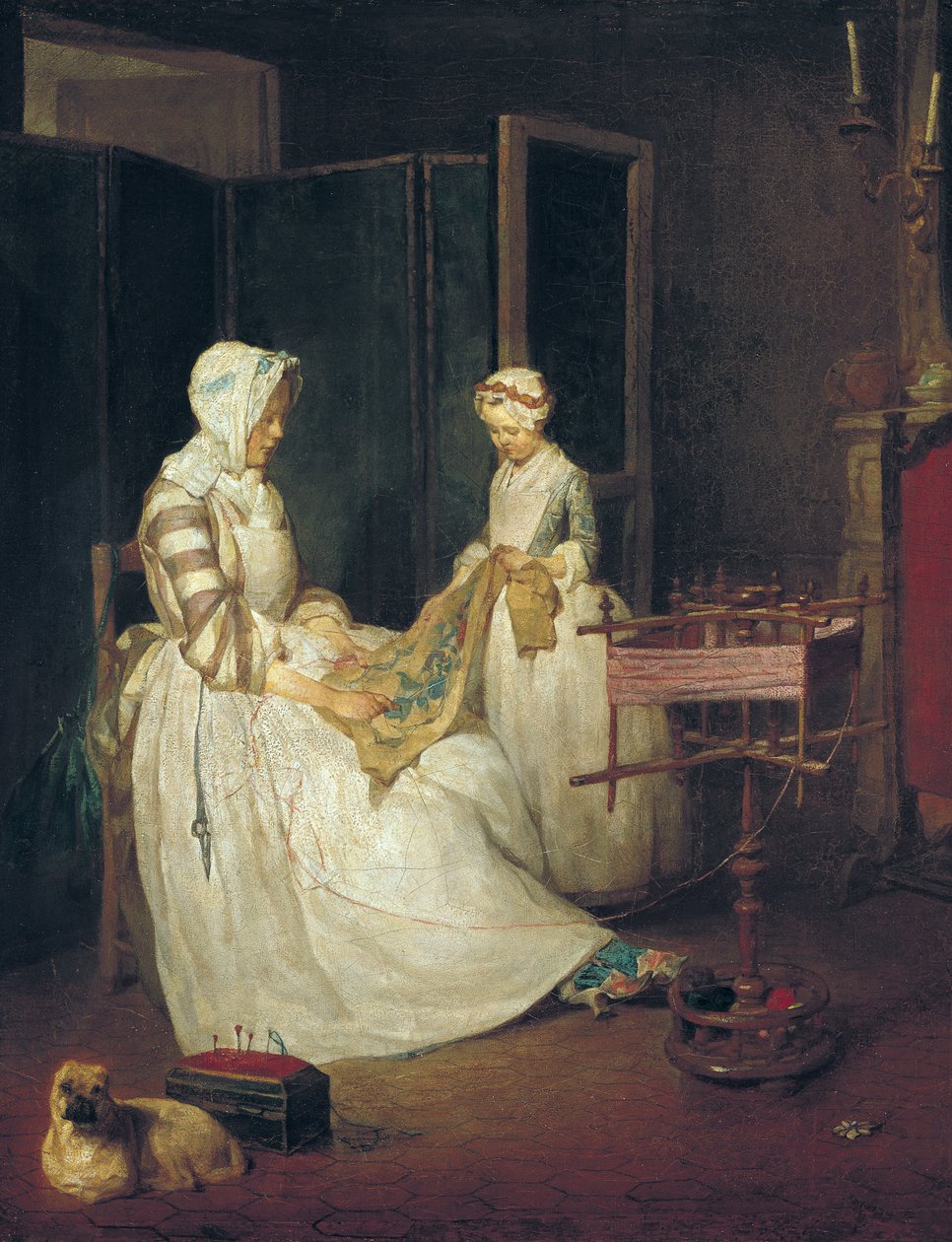 Ahkera äiti, n. 1740 (öljy kankaalle) tekijältä Jean Baptiste Simeon Chardin