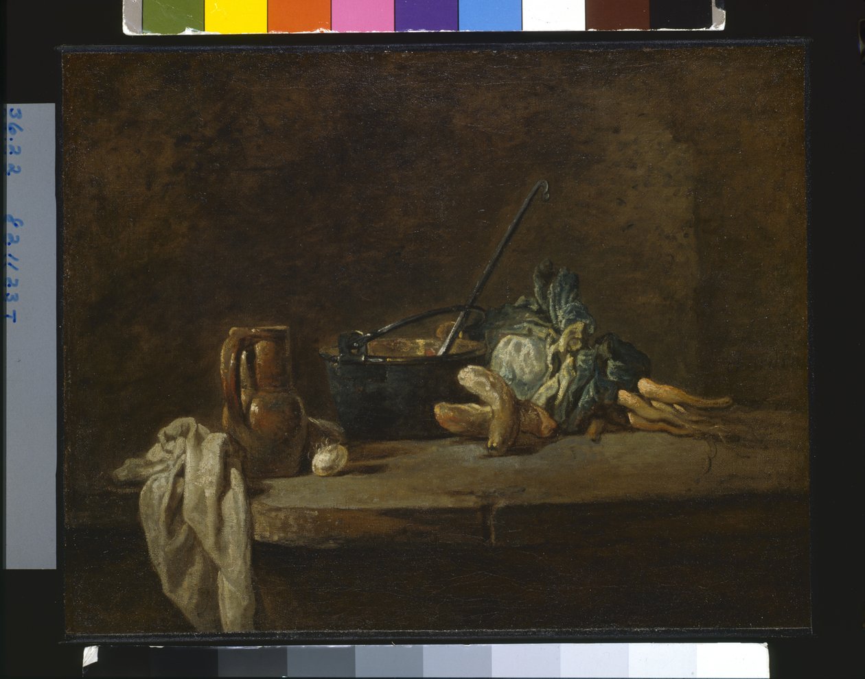 Vihanneksia keittoa varten (öljy kankaalle) tekijältä Jean Baptiste Simeon Chardin