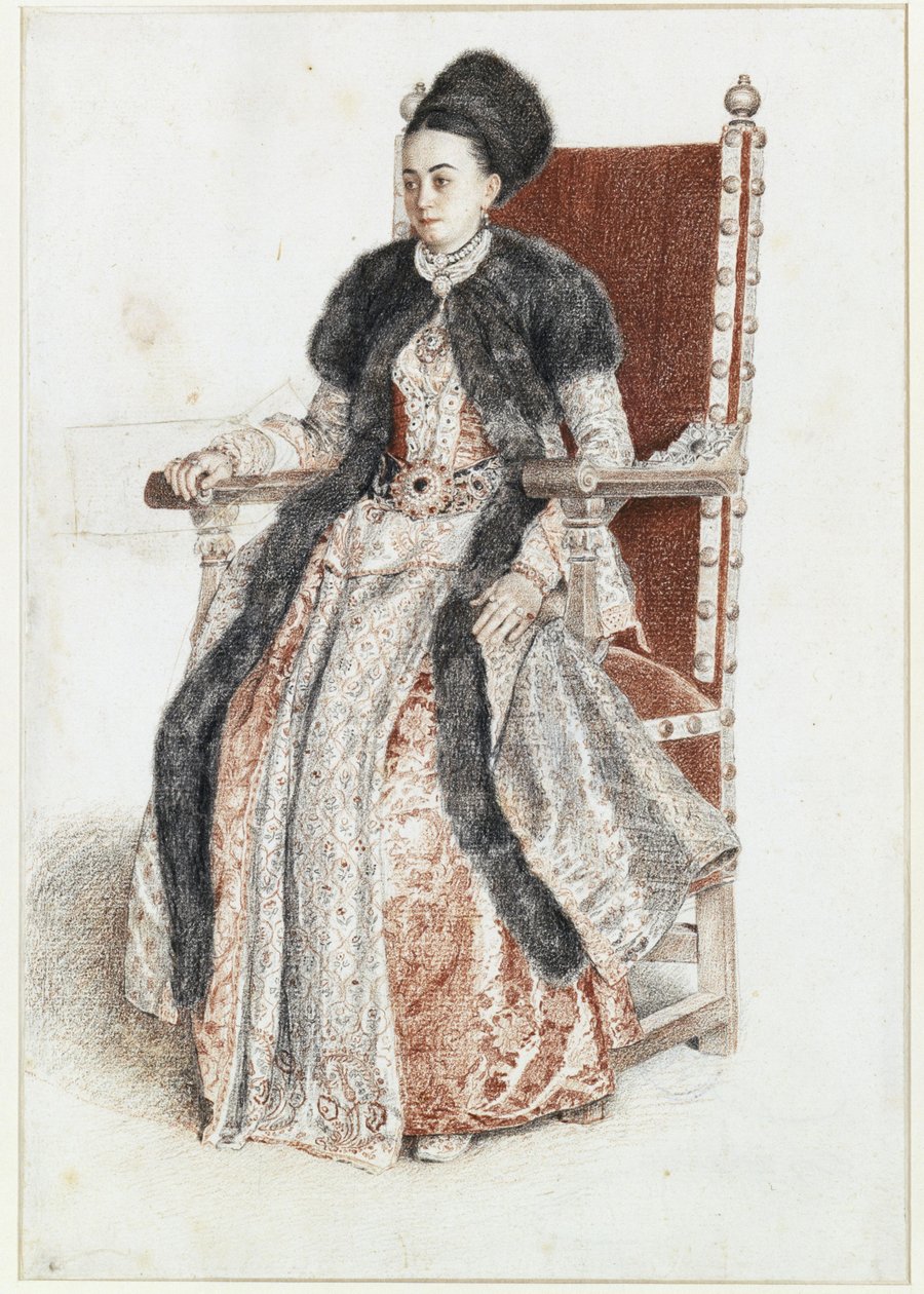 Ekaterina Mavrocordato, o.s. Catherine Rosetti, Moldavian prinsessa, Constantin Mavrocordaton puoliso tekijältä Jean-Étienne Liotard