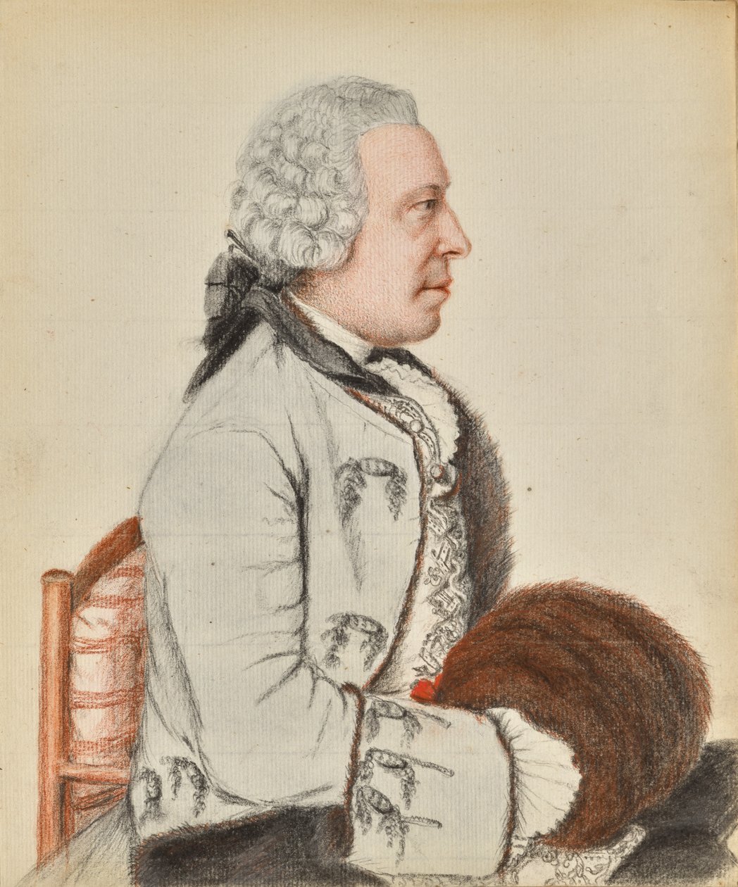 Charles Benjamin de Langes de Montmirailin, paroni de Lubièresin, muotokuva (etupuoli); Charles Benjamin de Langes de Montmirailin, paroni de Lubièresin, muotokuva (kääntöpuoli) tekijältä Jean-Étienne Liotard