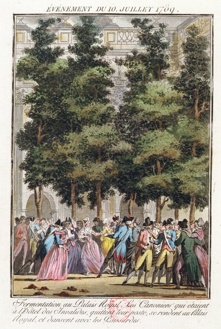 Fermentointi Palais-Royalissa 10. heinäkuuta 1789 tekijältä Jean Francois Janinet