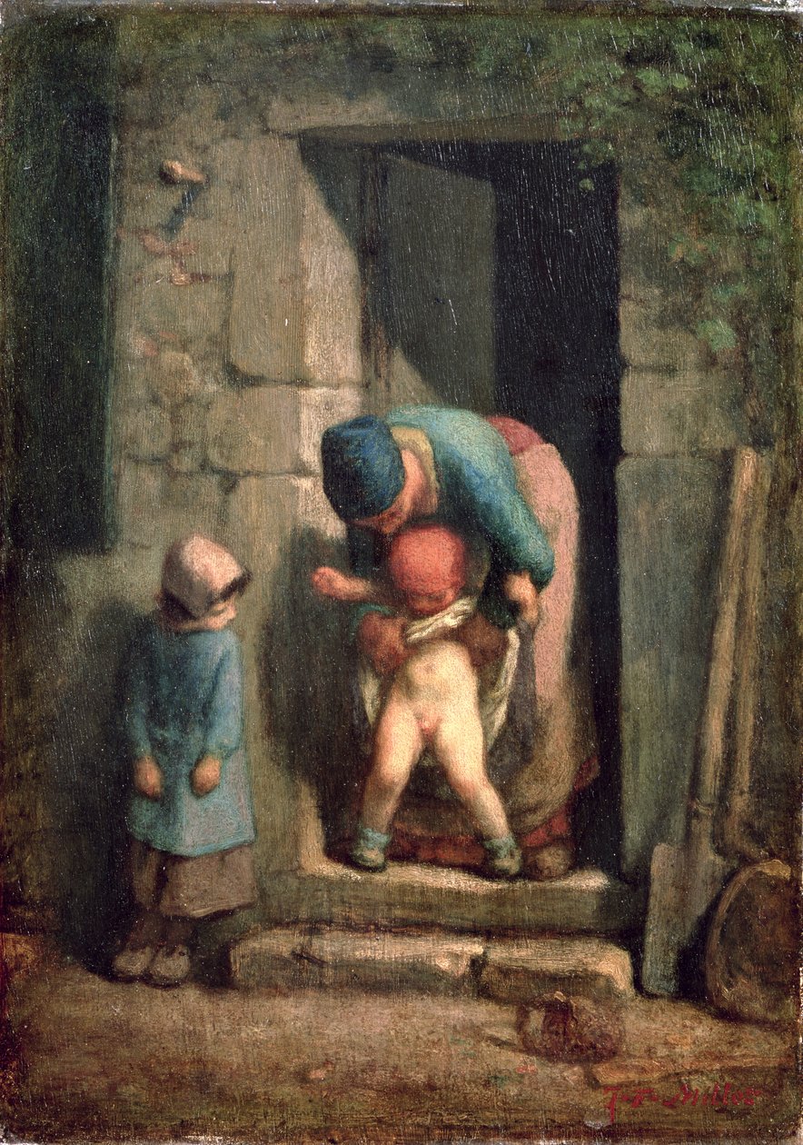 Äitiyshuolto, 1855-57 tekijältä Jean Francois Millet