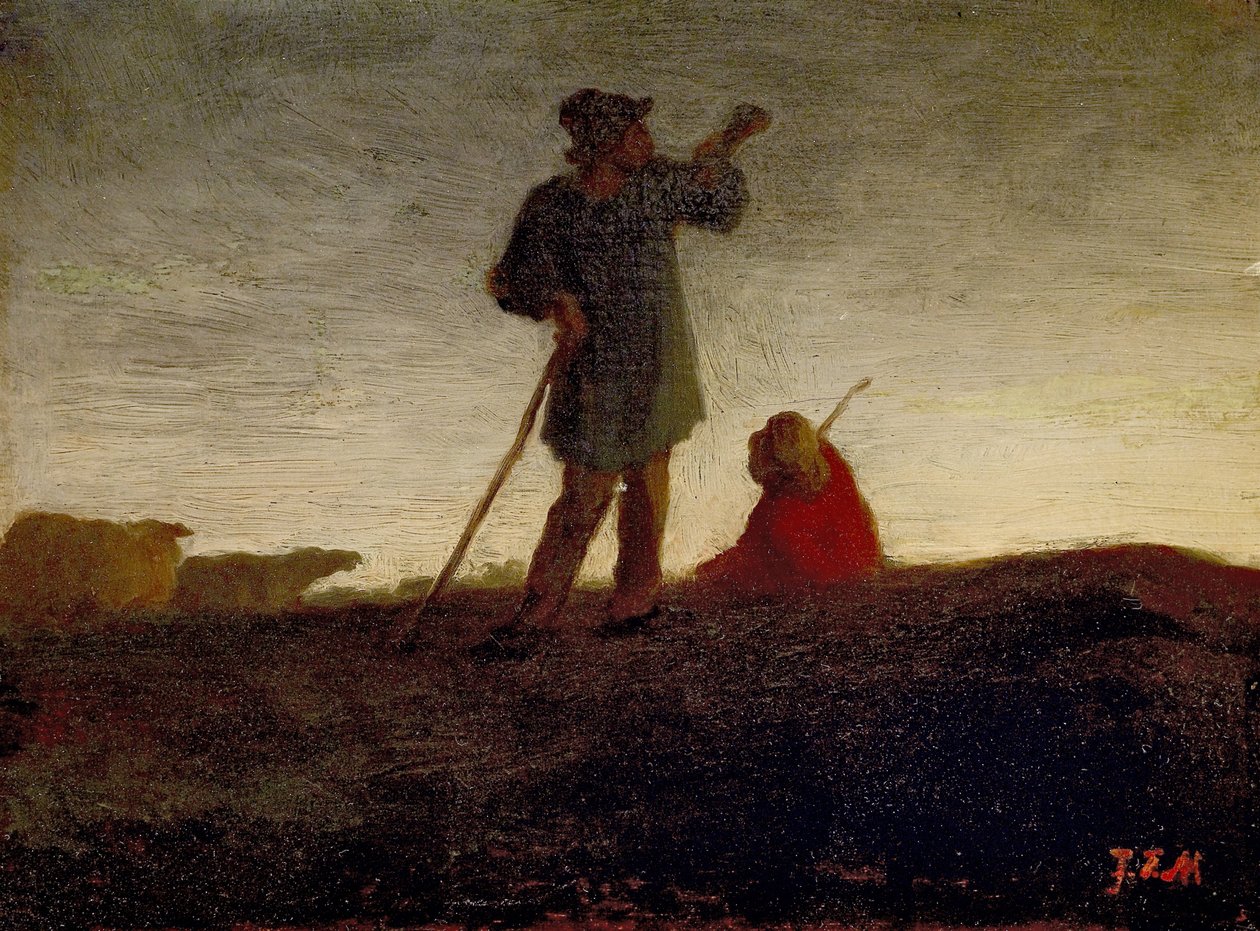 Muistelee laumaa, 1866-72 tekijältä Jean Francois Millet