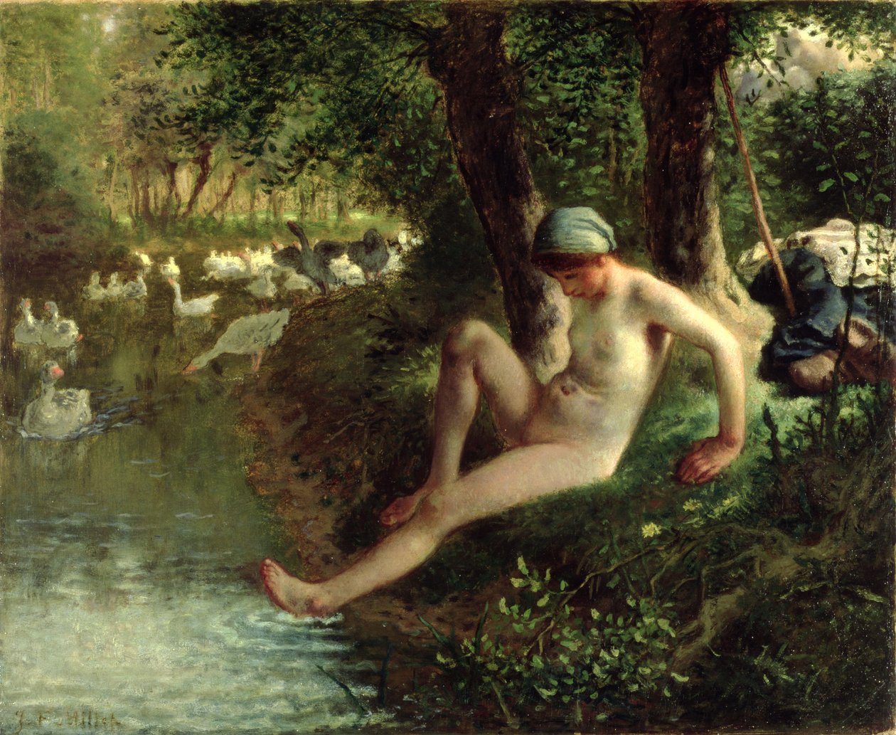 Kylpylä, 1863 tekijältä Jean Francois Millet