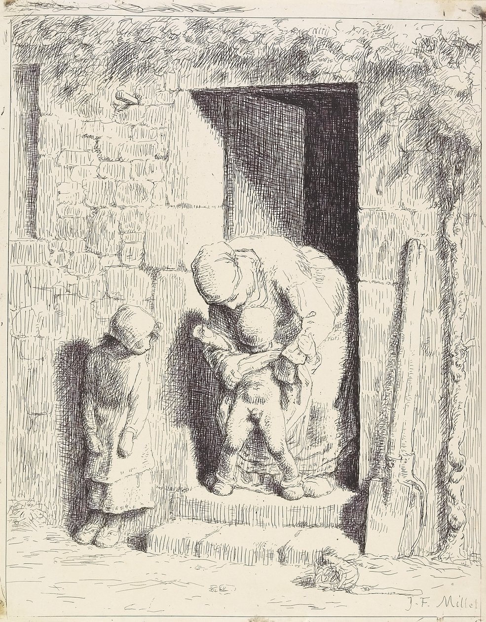 Äidin varotoimet tekijältä Jean Francois Millet
