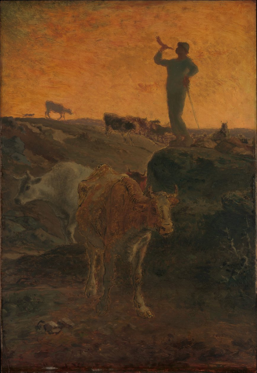 Die Kühe nach Hause rufen tekijältä Jean-Francois Millet