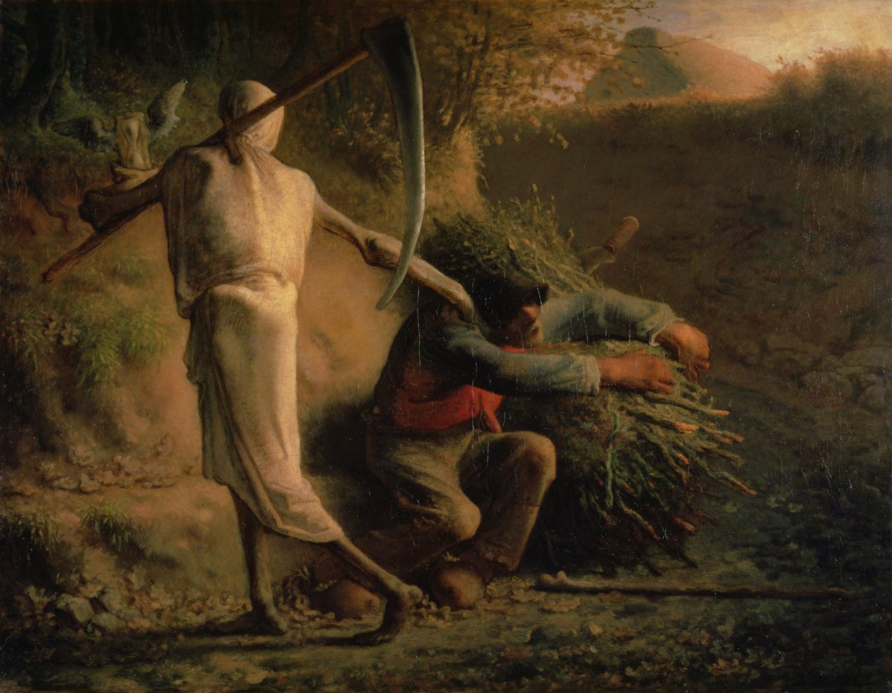 Kuolema ja puunhakkaaja tekijältä Jean Francois Millet