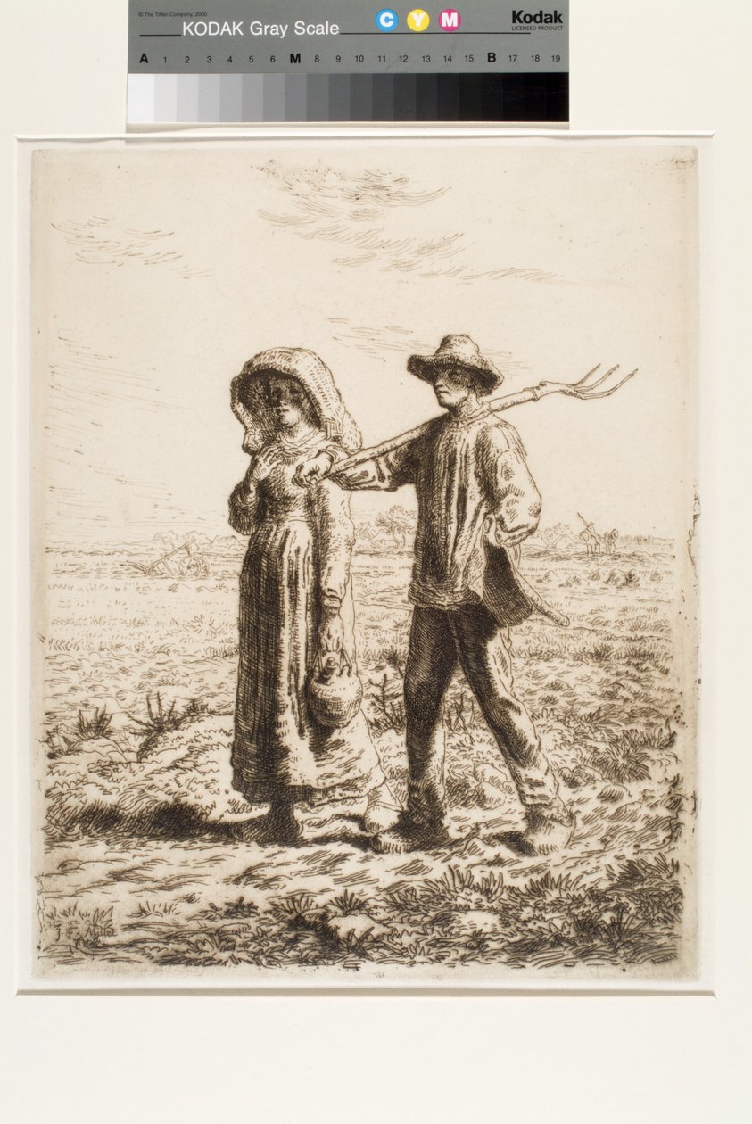 Töihin meno (etsaus) tekijältä Jean Francois Millet