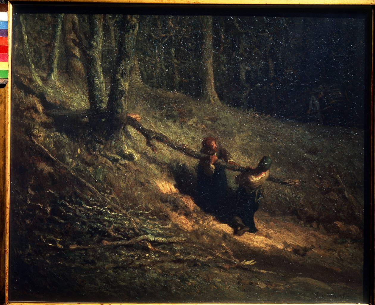 Els Carboners. Noies Camperoles amb arbustos. Pintura de Jean Francois Millet (Jean-Francoisfinnish tekijältä Jean Francois Millet