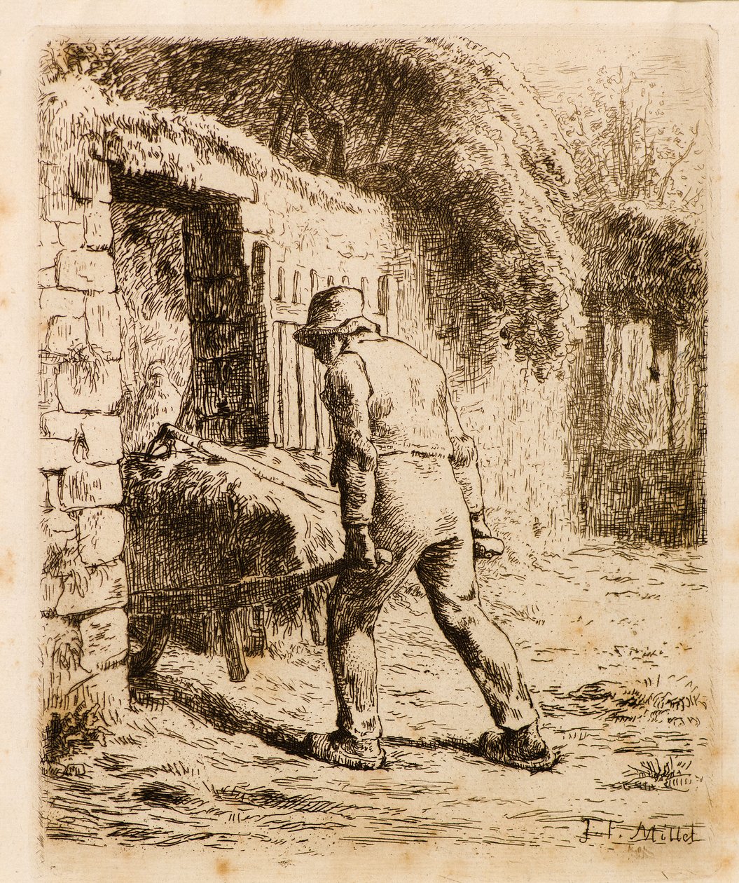 Mies kottikärryjen kanssa tekijältä Jean Francois Millet