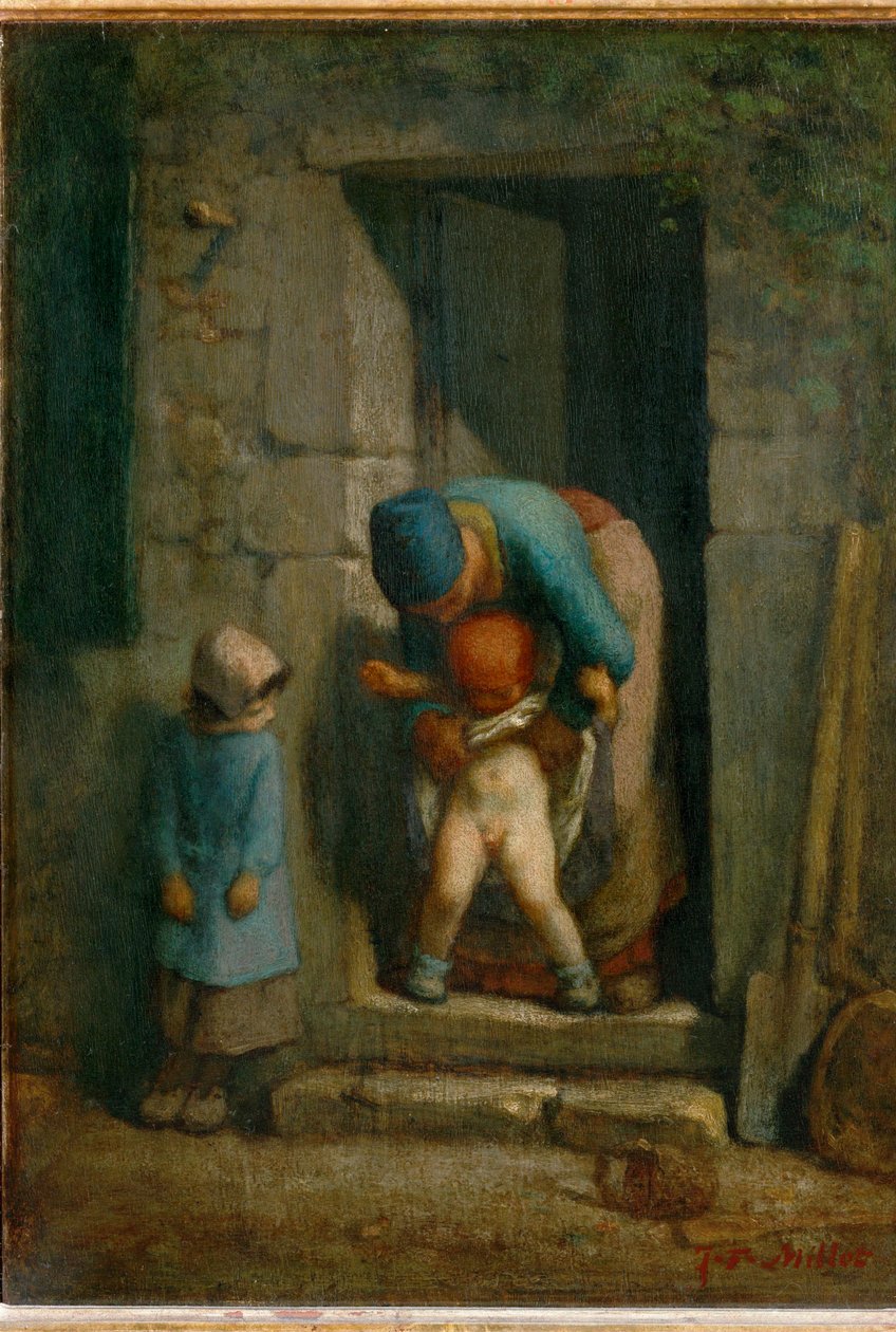 Äidillinen varovaisuus (maalaus kankaalle) tekijältä Jean-Francois Millet