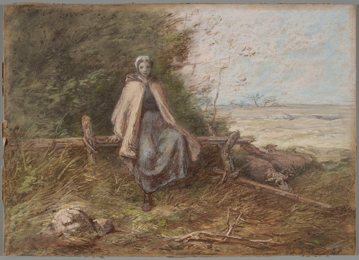 Hirtenmädchen tekijältä Jean-Francois Millet