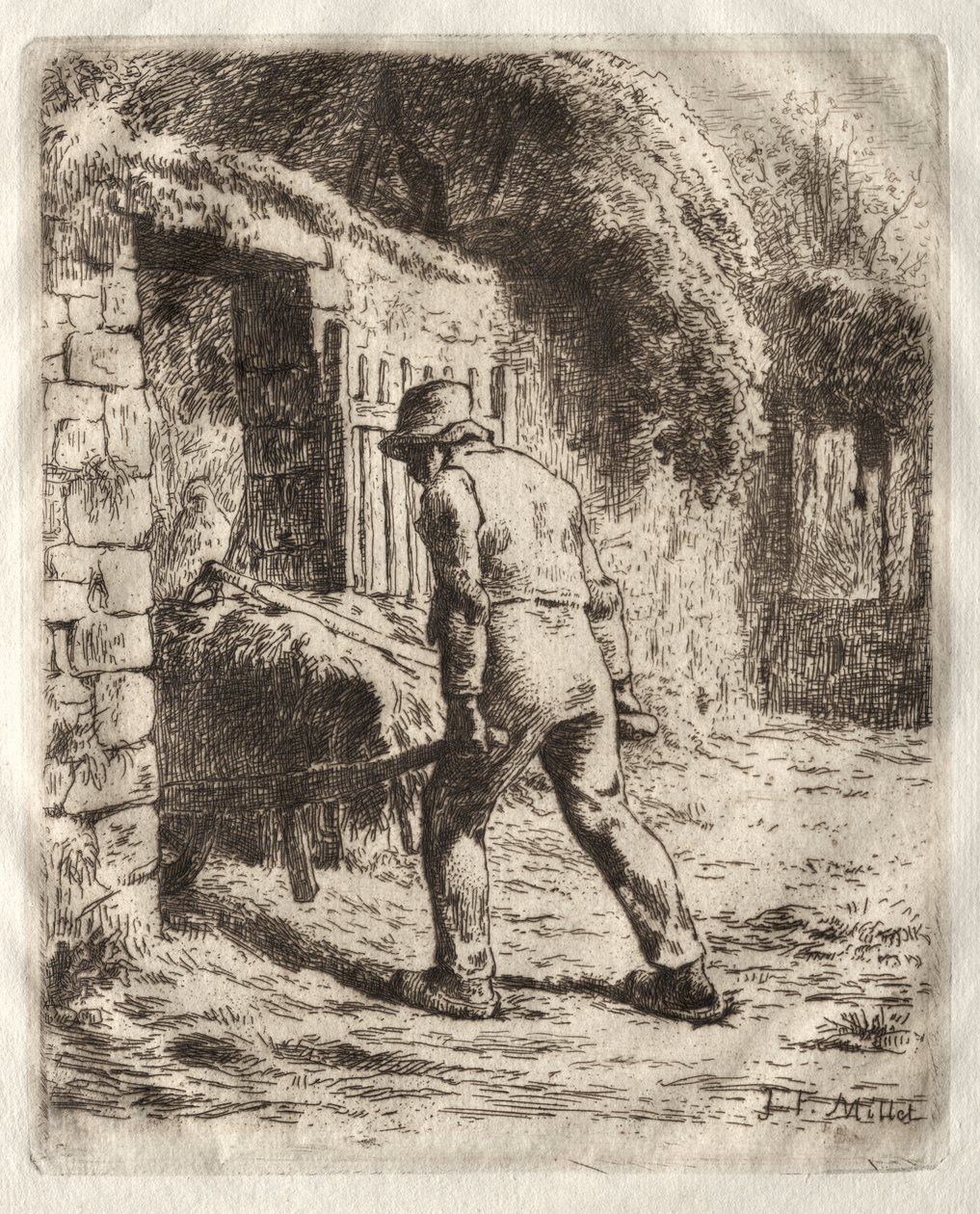Talonpoika kottikärryllä tekijältä Jean-Francois Millet
