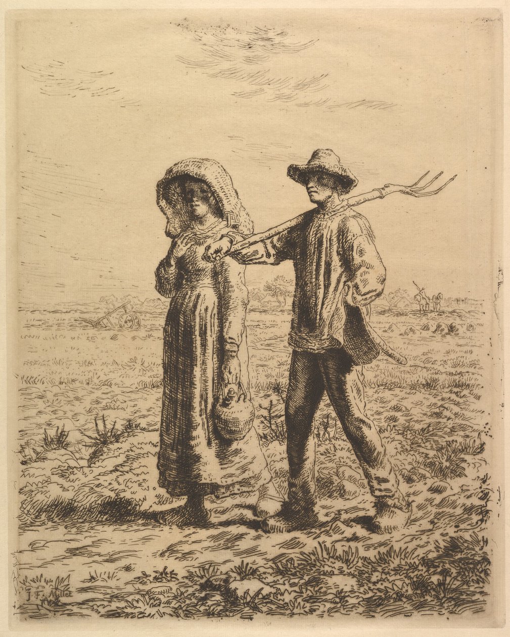 Talonpoikia menossa töihin tekijältä Jean-Francois Millet