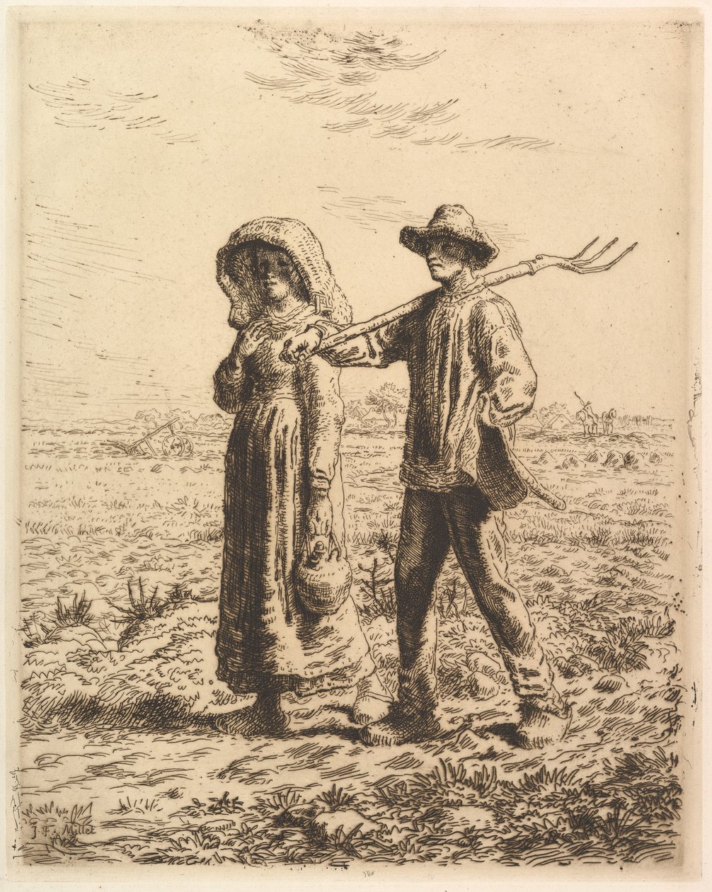 Talonpoikia menossa töihin tekijältä Jean-Francois Millet