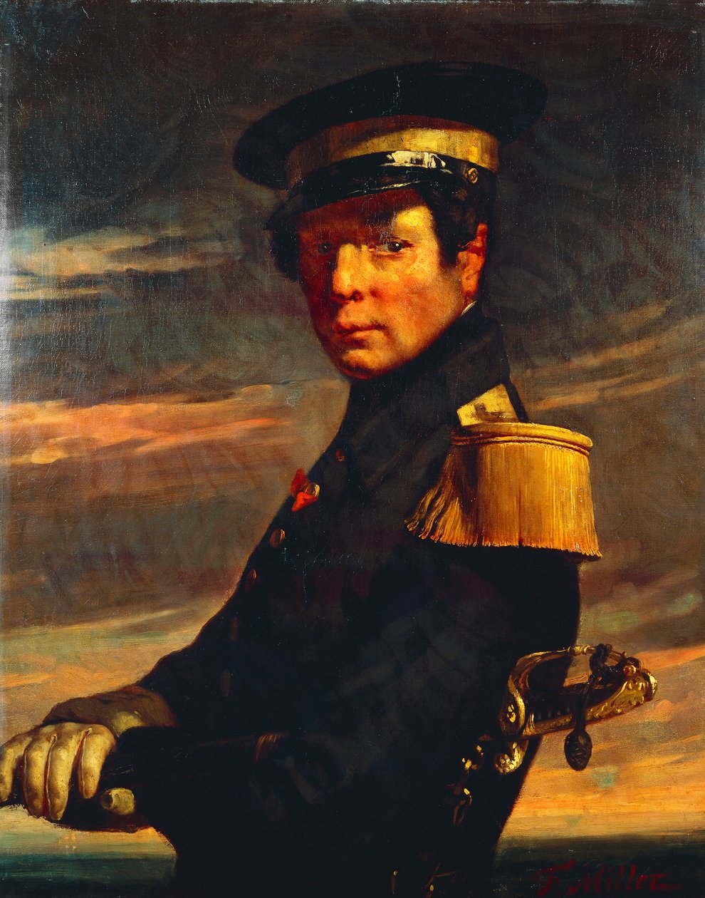 Merivoimien upseerin muotokuva tekijältä Jean Francois Millet