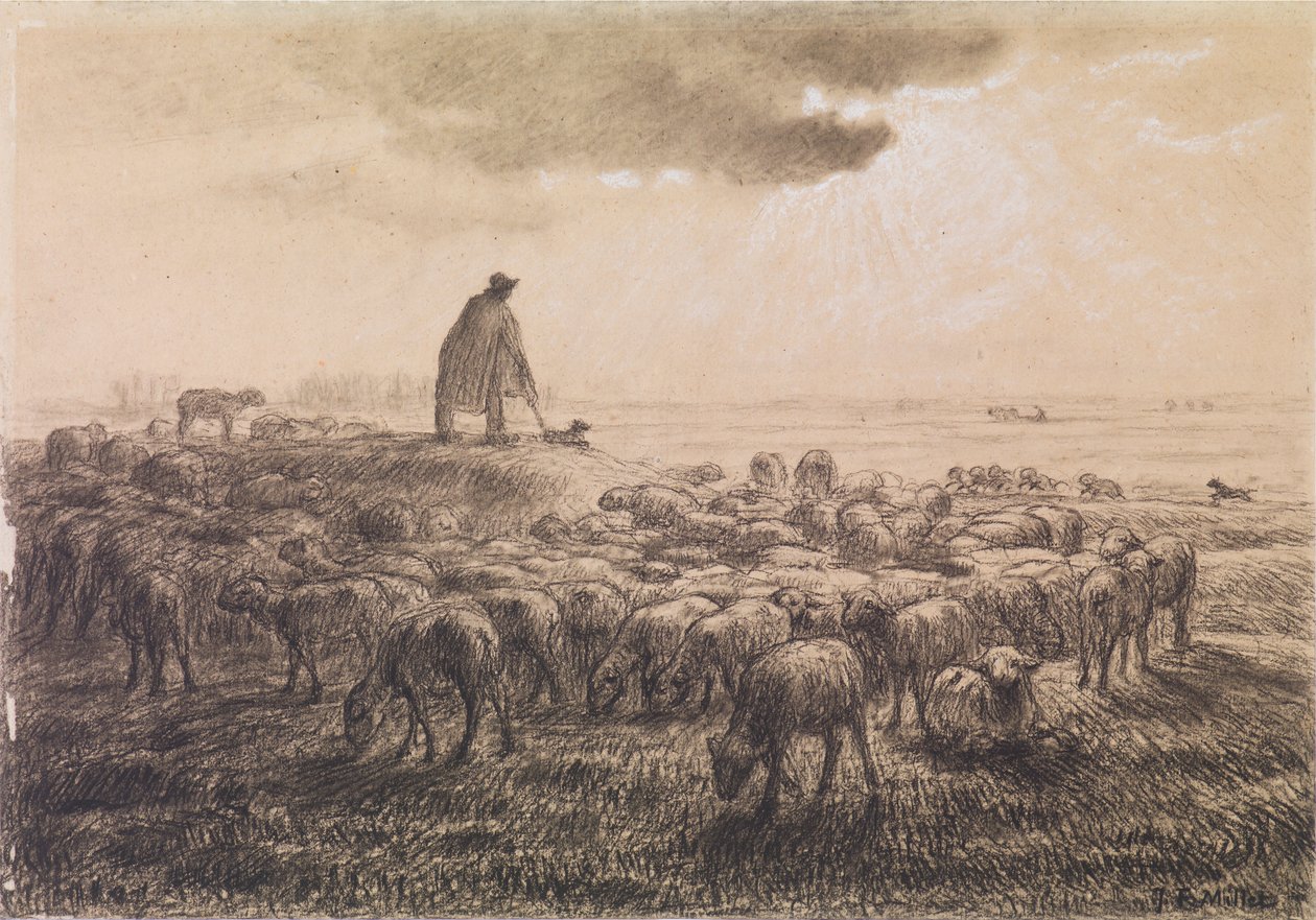 Lampaat ja paimen tekijältä Jean-Francois Millet