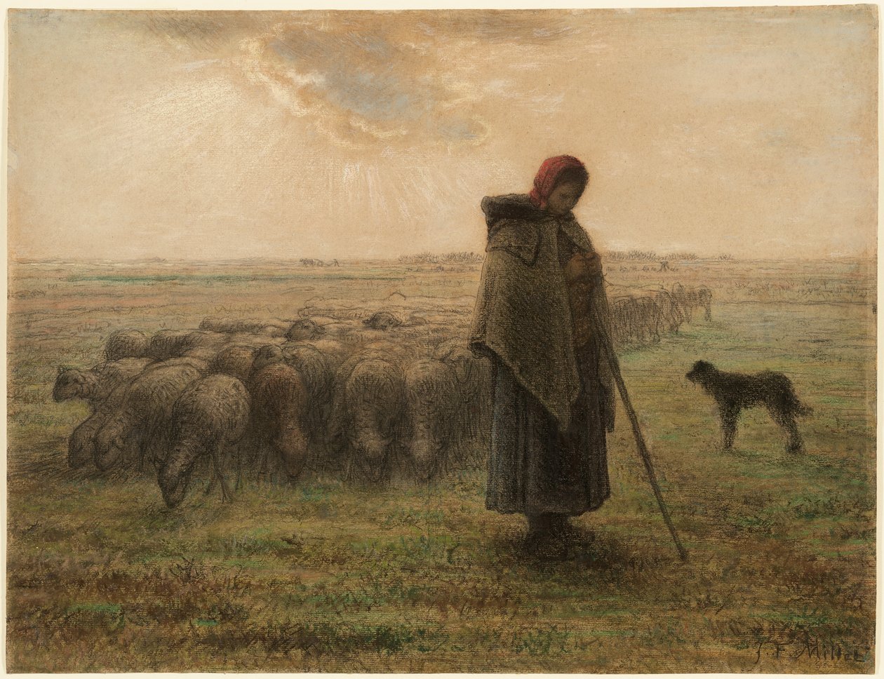 Paimenatar ja hänen laumansa tekijältä Jean-Francois Millet