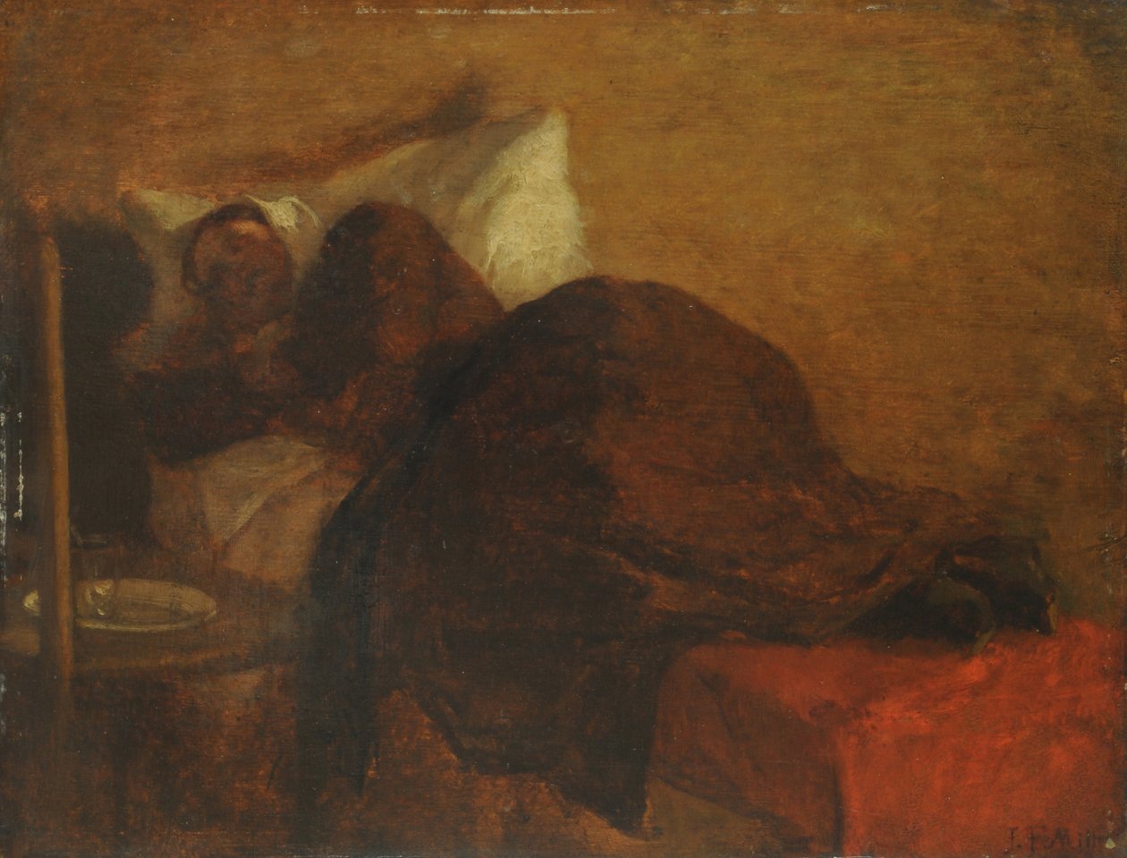 Taiteilijan vaimo (öljy paneelissa) tekijältä Jean Francois Millet