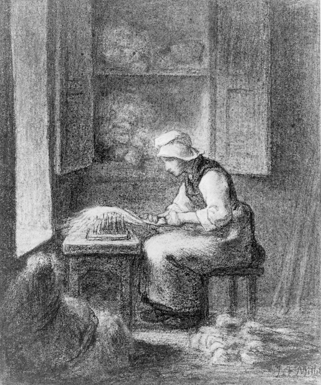 Karhuri, noin 1854 (värikynä paperille). tekijältä Jean-Francois Millet
