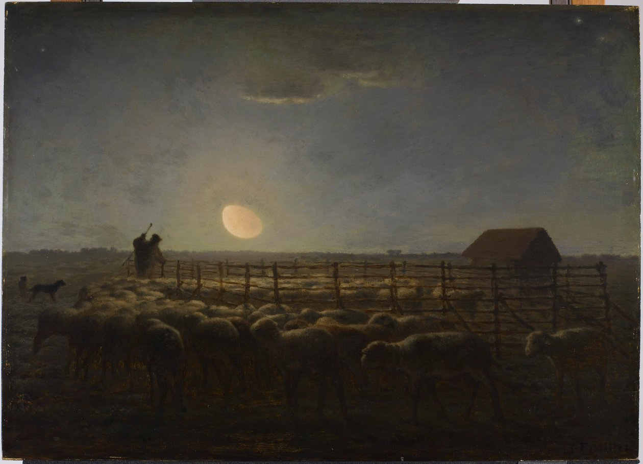 Lammastarha kuutamossa tekijältä Jean-Francois Millet