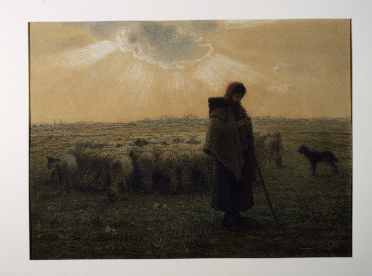 Paimenatar ja hänen laumansa tekijältä Jean-Francois Millet