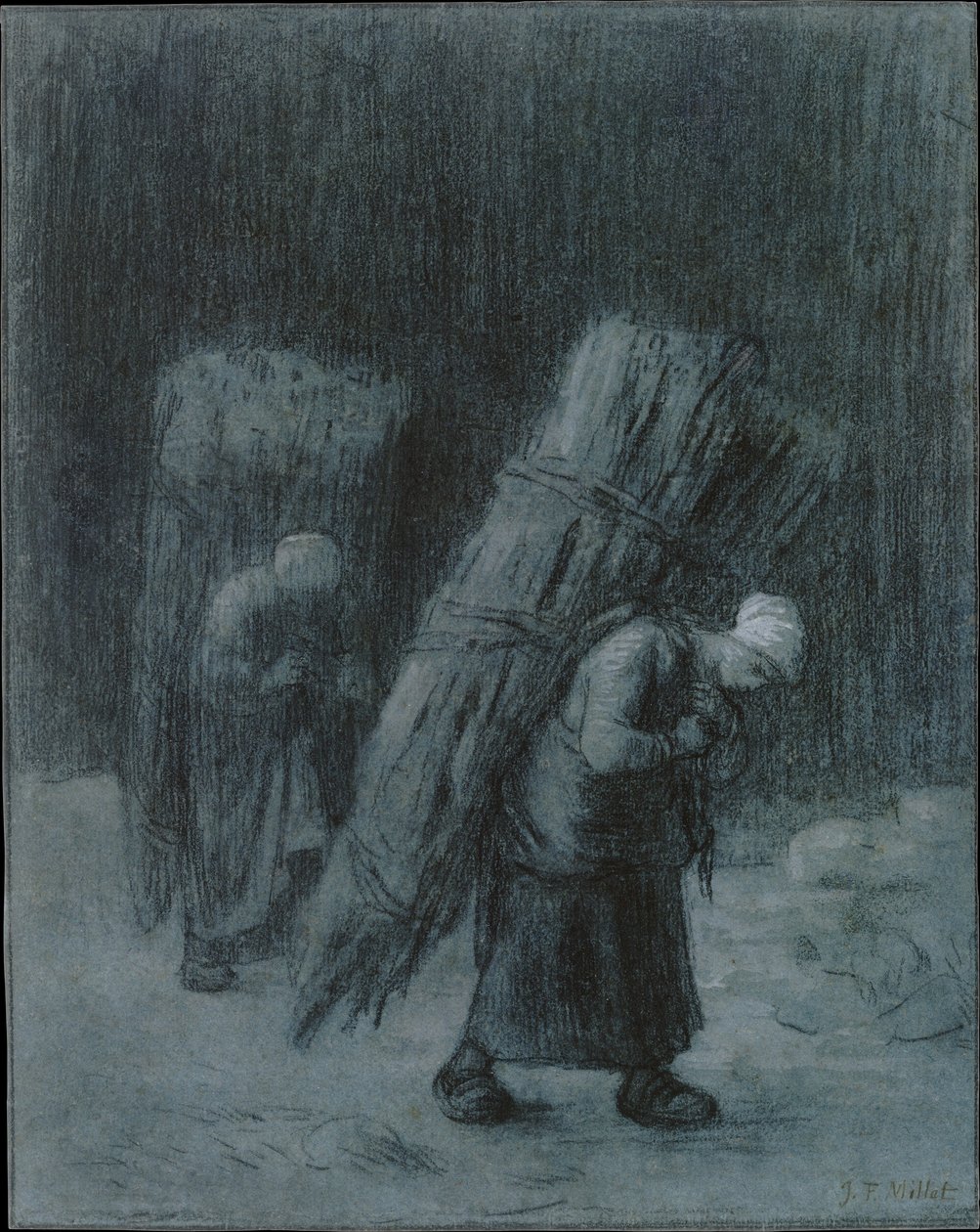 Naiset kantavat risukimppuja tekijältä Jean-Francois Millet