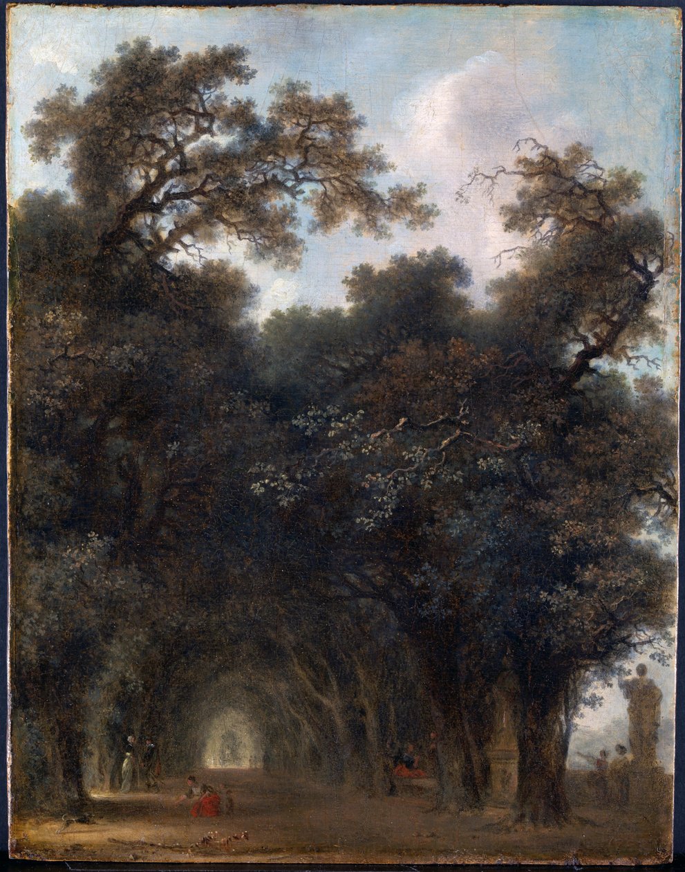 A Shaded Avenue, c. 1775, öljy puulle tekijältä Jean Honore Fragonard