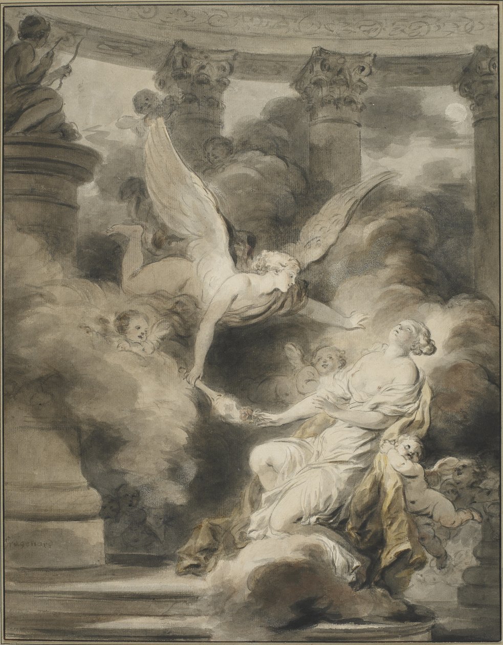 Ruusun uhri, n. 1775-1780 tekijältä Jean Honore Fragonard