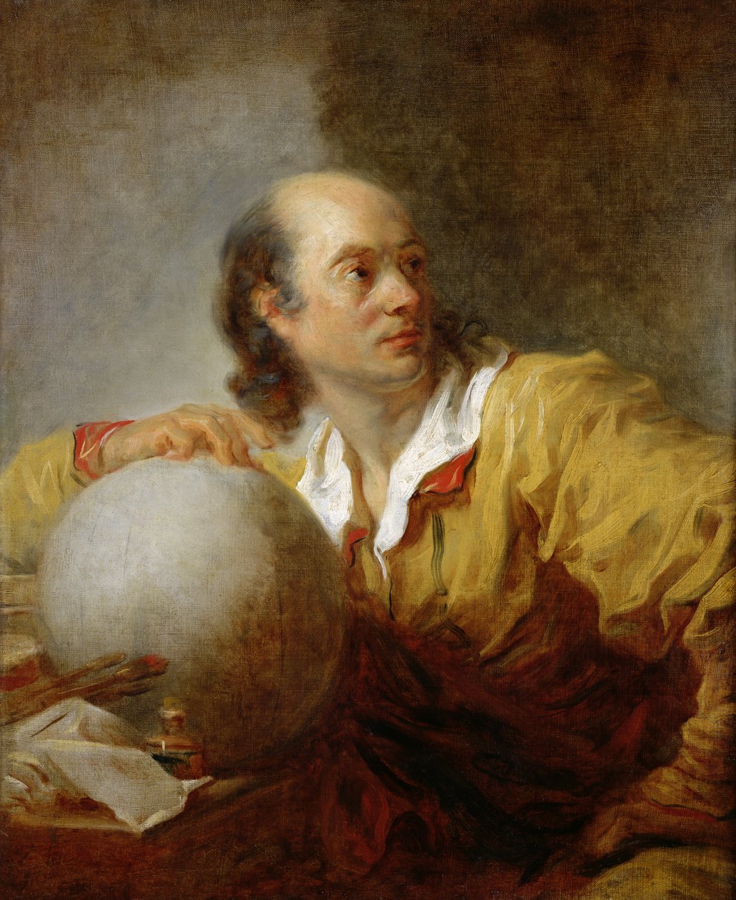 Joseph-Jerome Lefrancois Lalande (1732-1807) (öljy kankaalle) tekijältä Jean Honore Fragonard