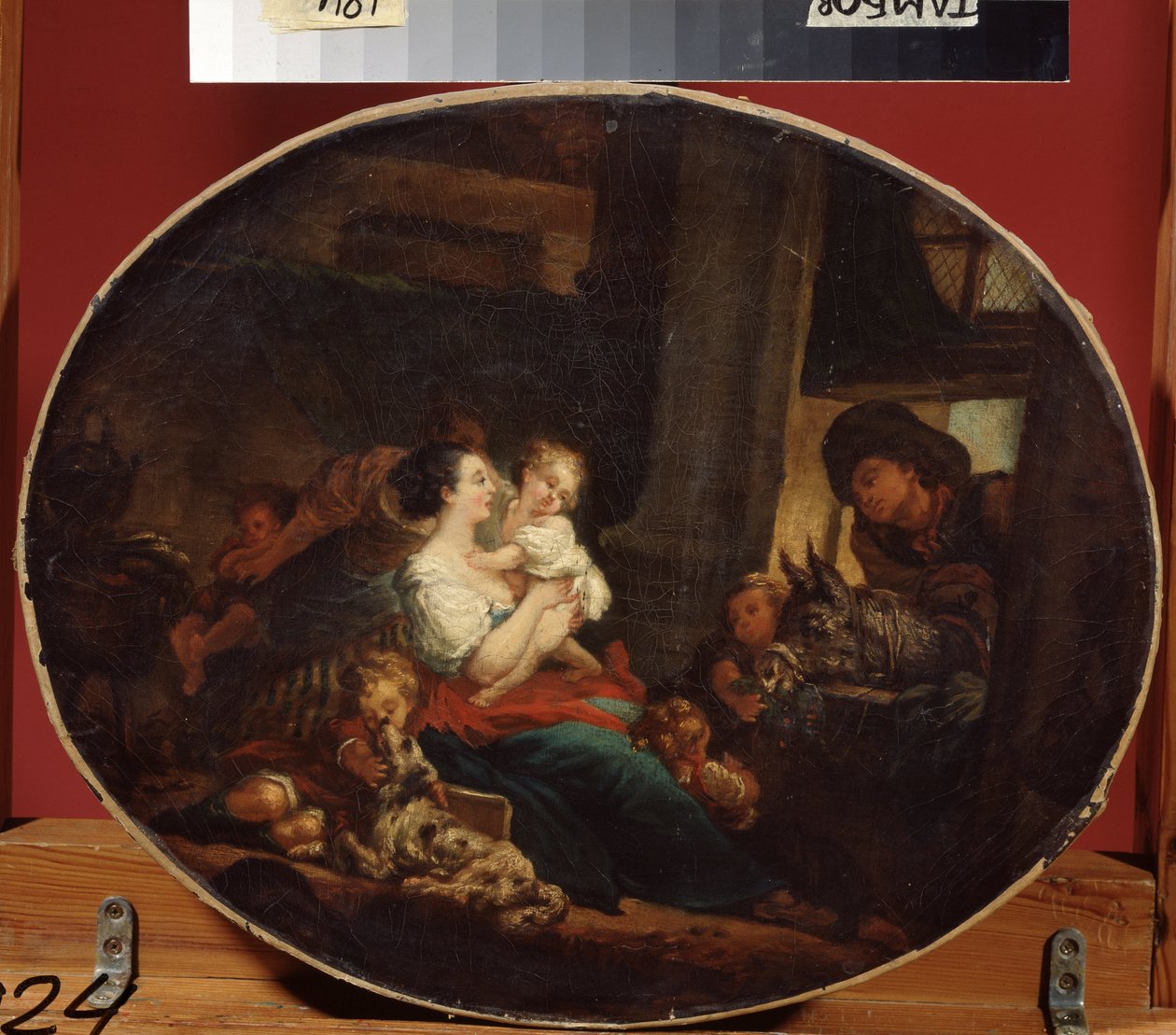 ""Onnellinen perhe tai onnellinen hedelmällisyys"" (Onnellinen perhe) Jean Honore Fragonardin (1732-1806) maalaus 1773-1776 Alueellinen taidegalleria, Tambov Venäjä tekijältä Jean Honore Fragonard