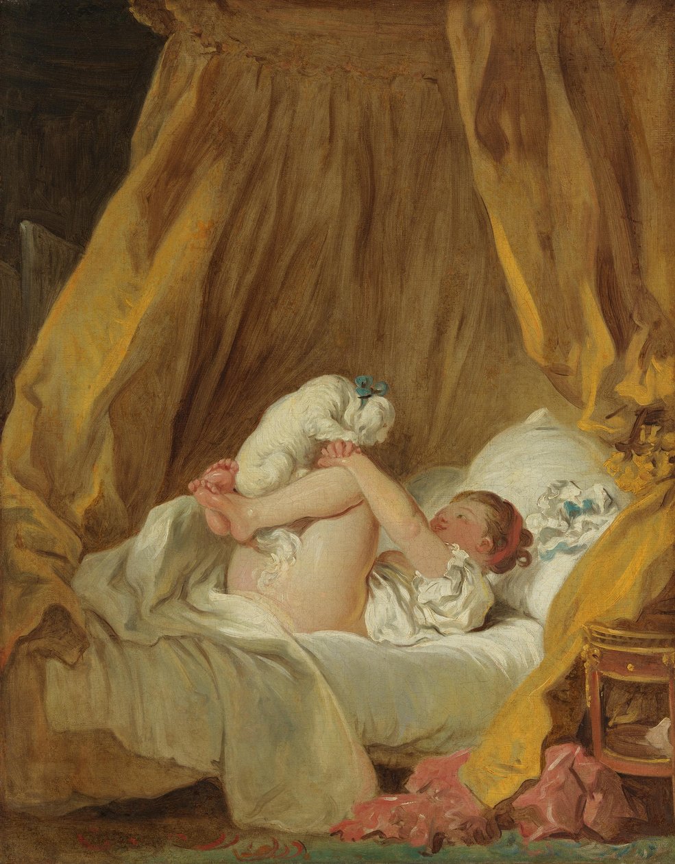 Mädchen mit Hund tekijältä Jean-Honore Fragonard