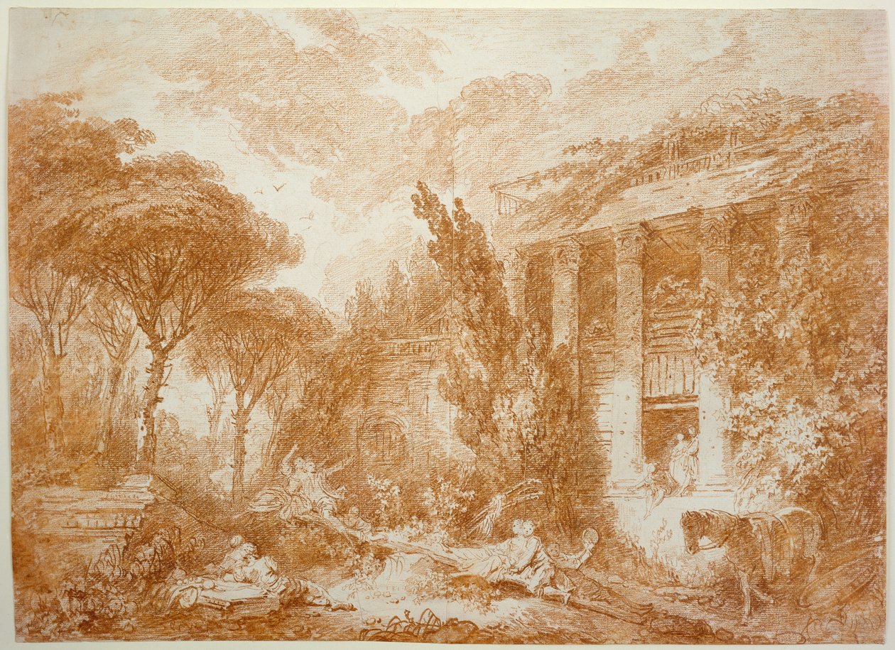 Parklandschaft des Schlosses Marburg tekijältä Jean-Honore Fragonard