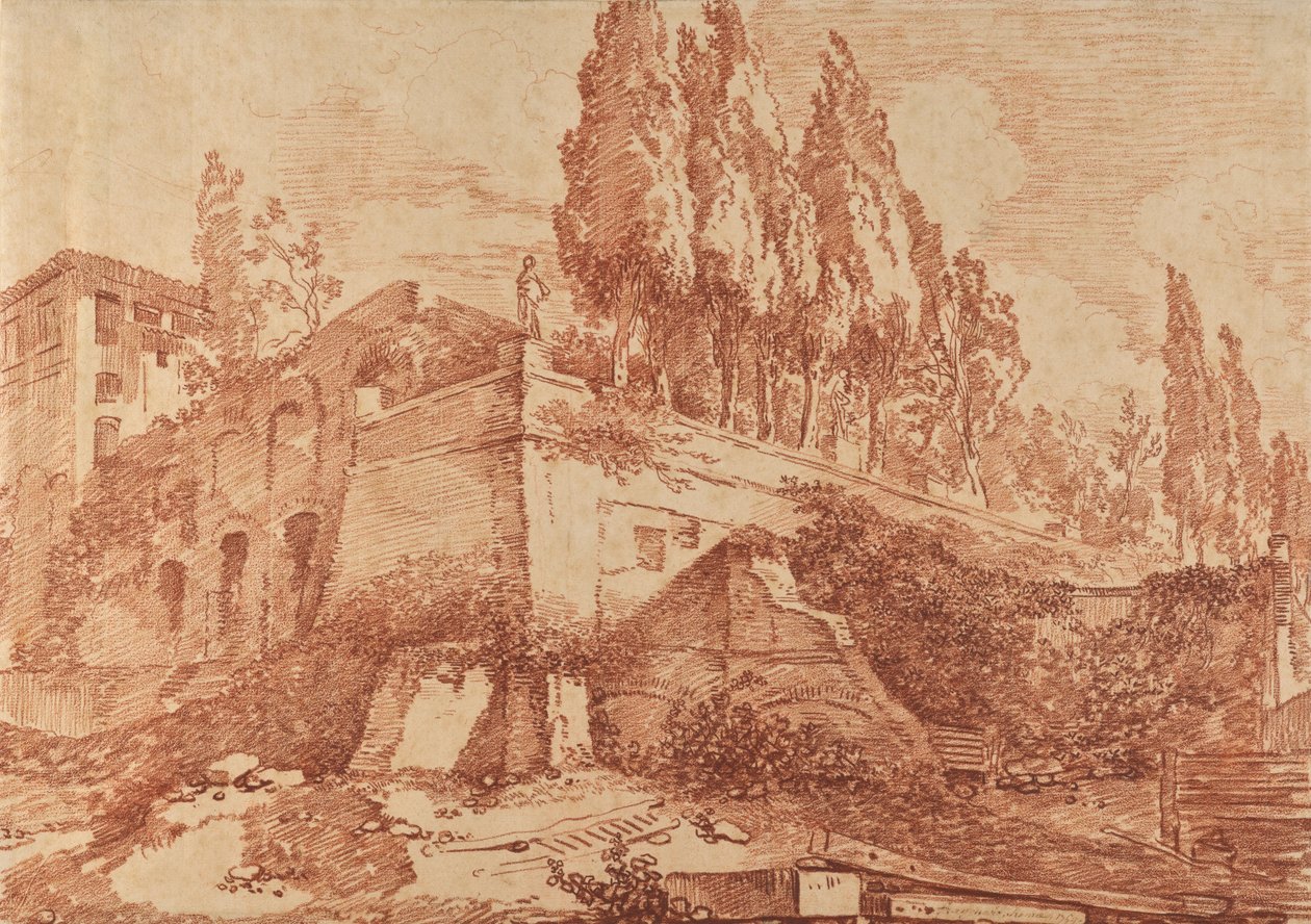 Ruinen eines Kaiserpalastes, Rom tekijältä Jean-Honore Fragonard