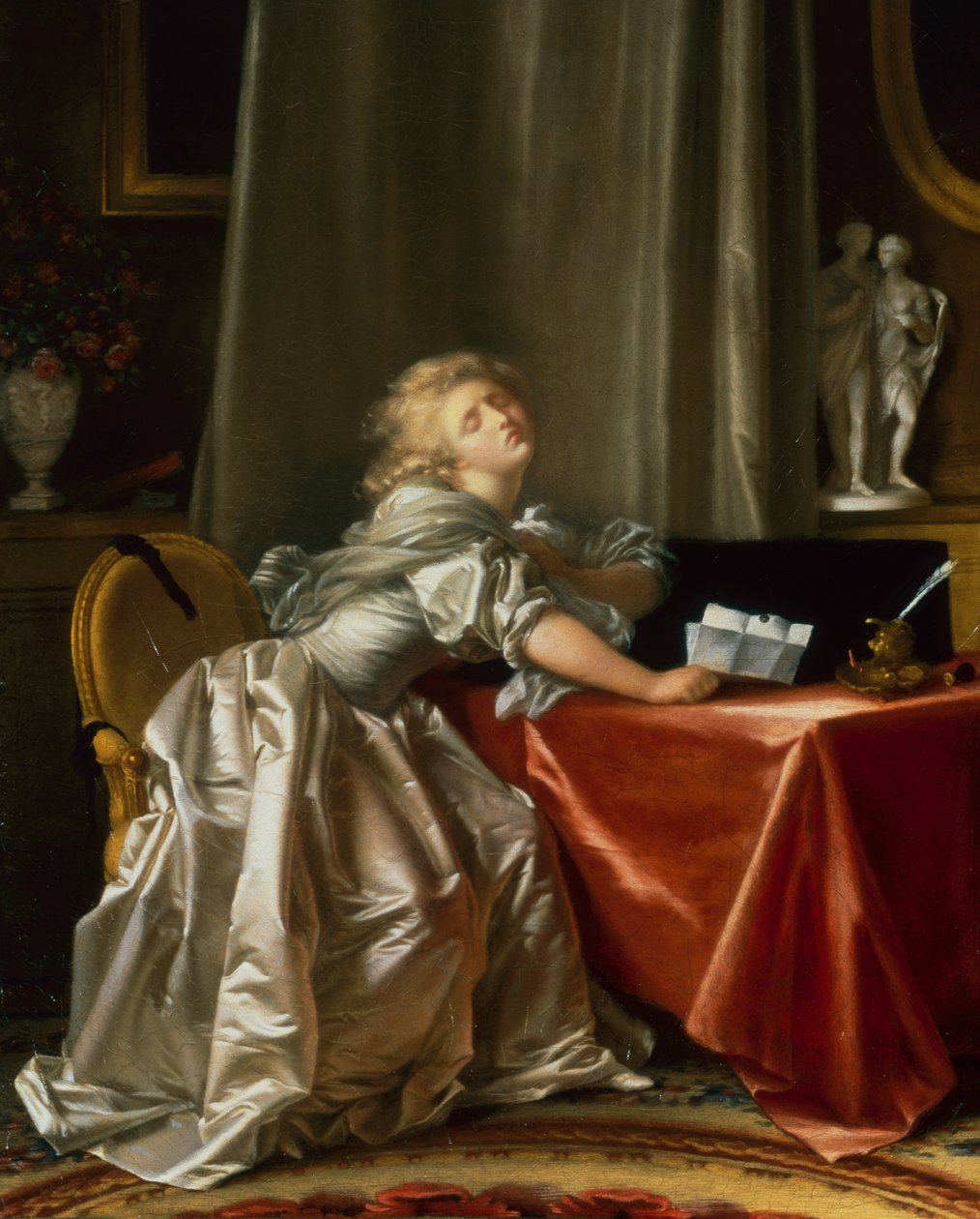 Huonot uutiset (öljy kankaalle) tekijältä Jean Honore Fragonard