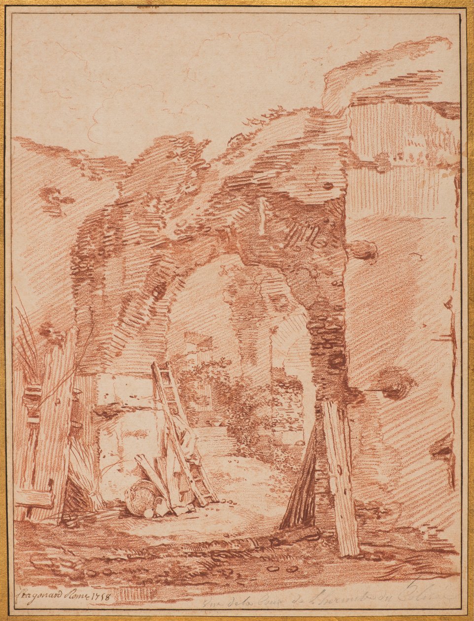 Der Hof des Einsiedlers im Kolosseum tekijältä Jean-Honore Fragonard