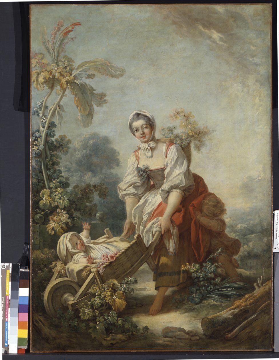 The Joys Of Motherhood (öljy kankaalle) tekijältä Jean Honore Fragonard