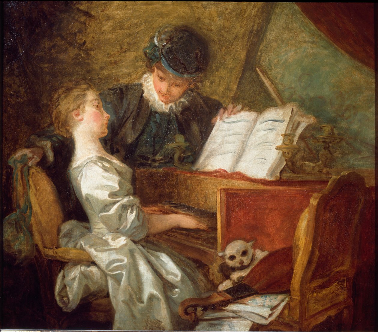 Musiikkitunti (öljy kankaalle tekijältä Jean Honore Fragonard