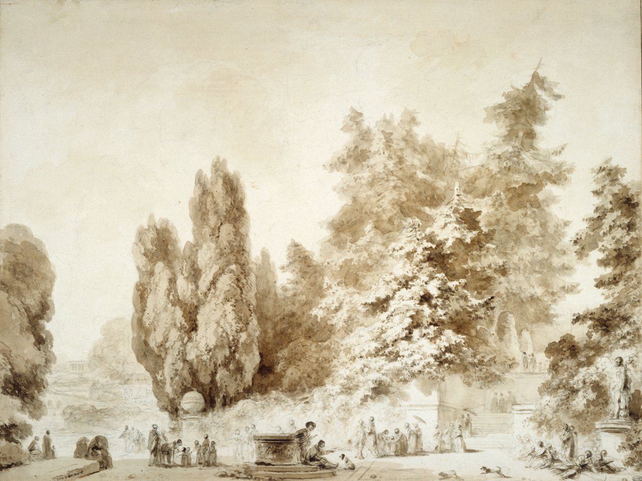 Ein italienischer Park tekijältä Jean-Honore Fragonard