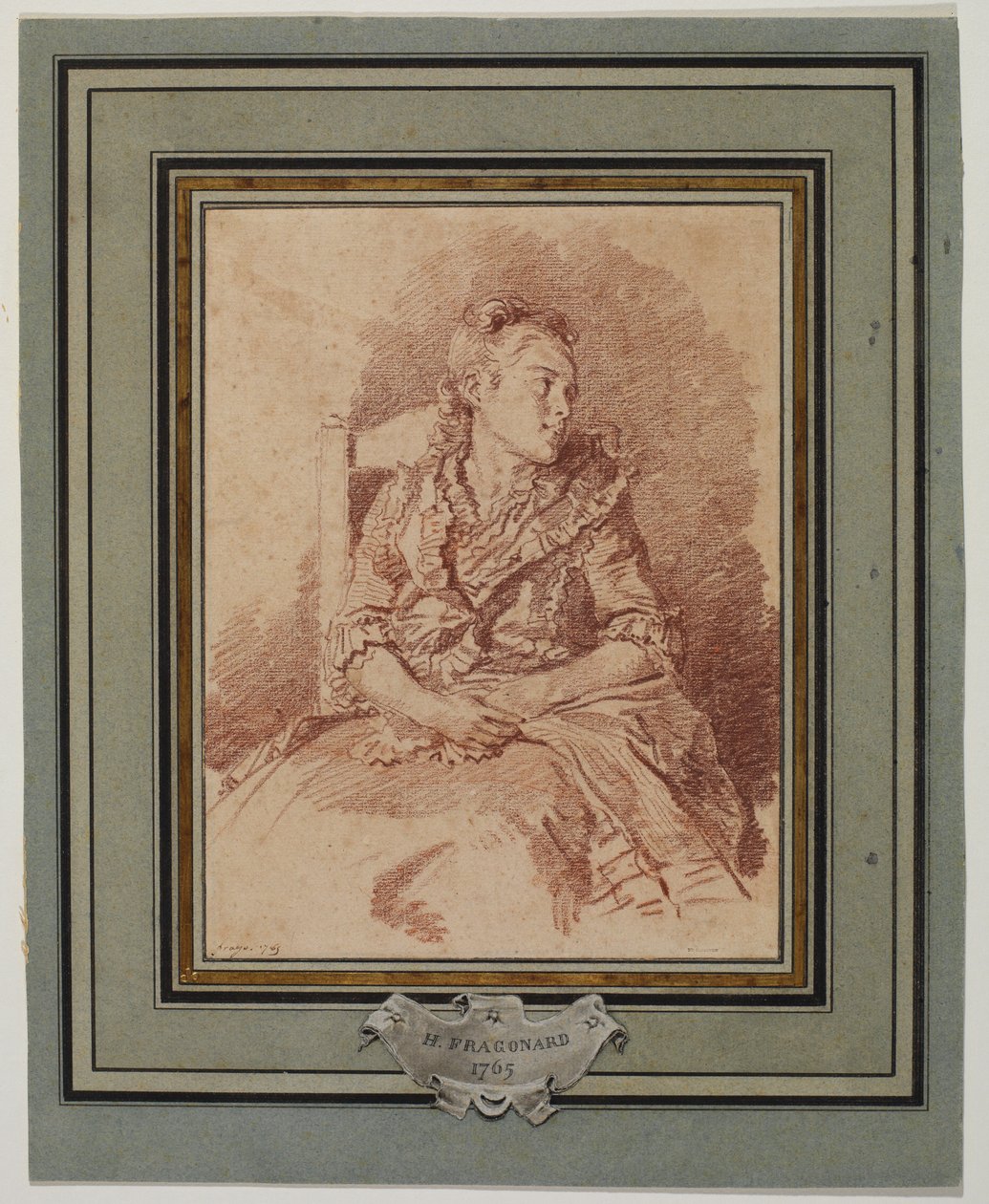 Nuori tyttö istuu, 1785 tekijältä Jean Honore Fragonard