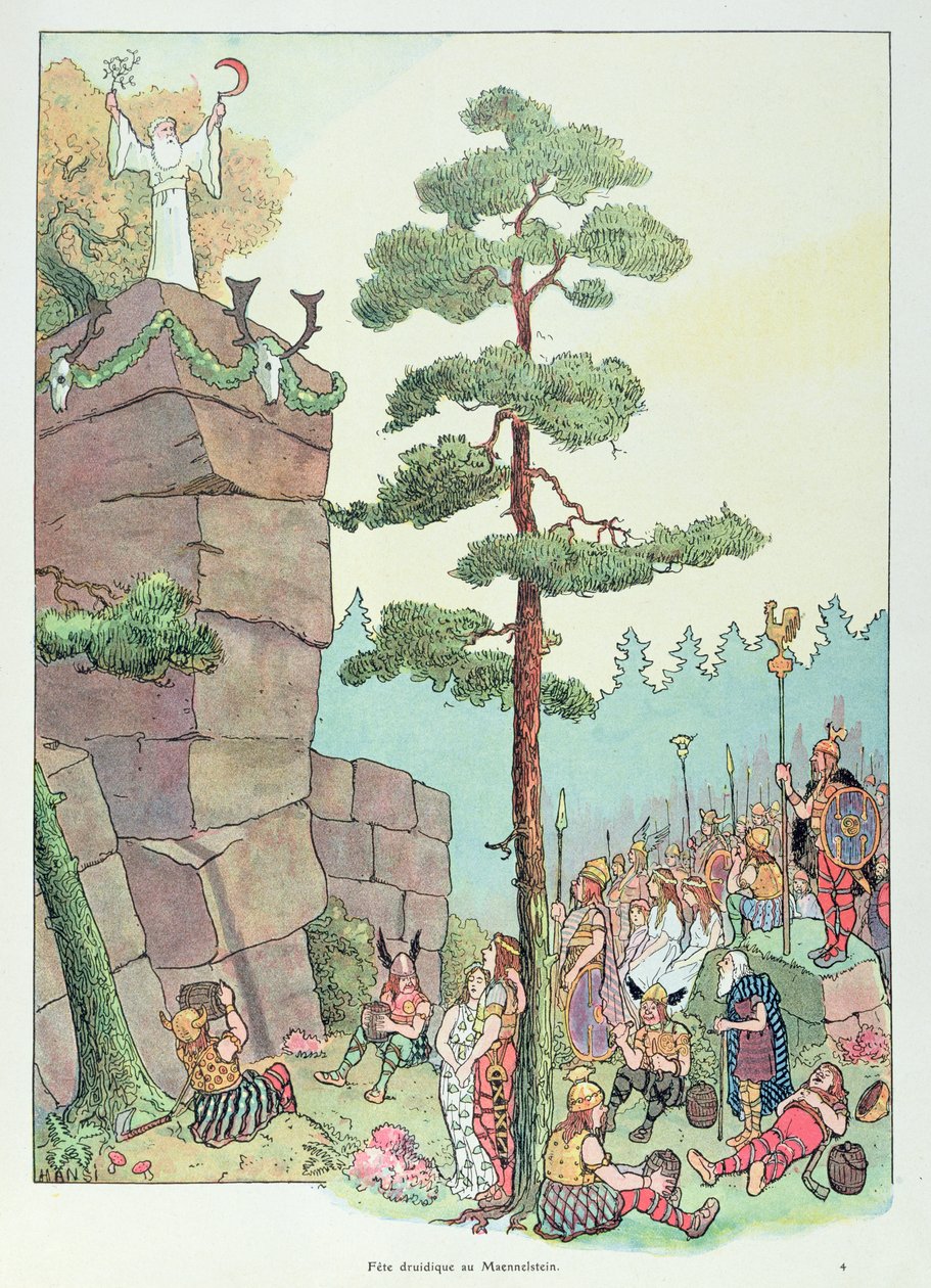 Druid-festivaali Maennelsteinissa, Alsace, kuvitus teoksesta "Histoire d