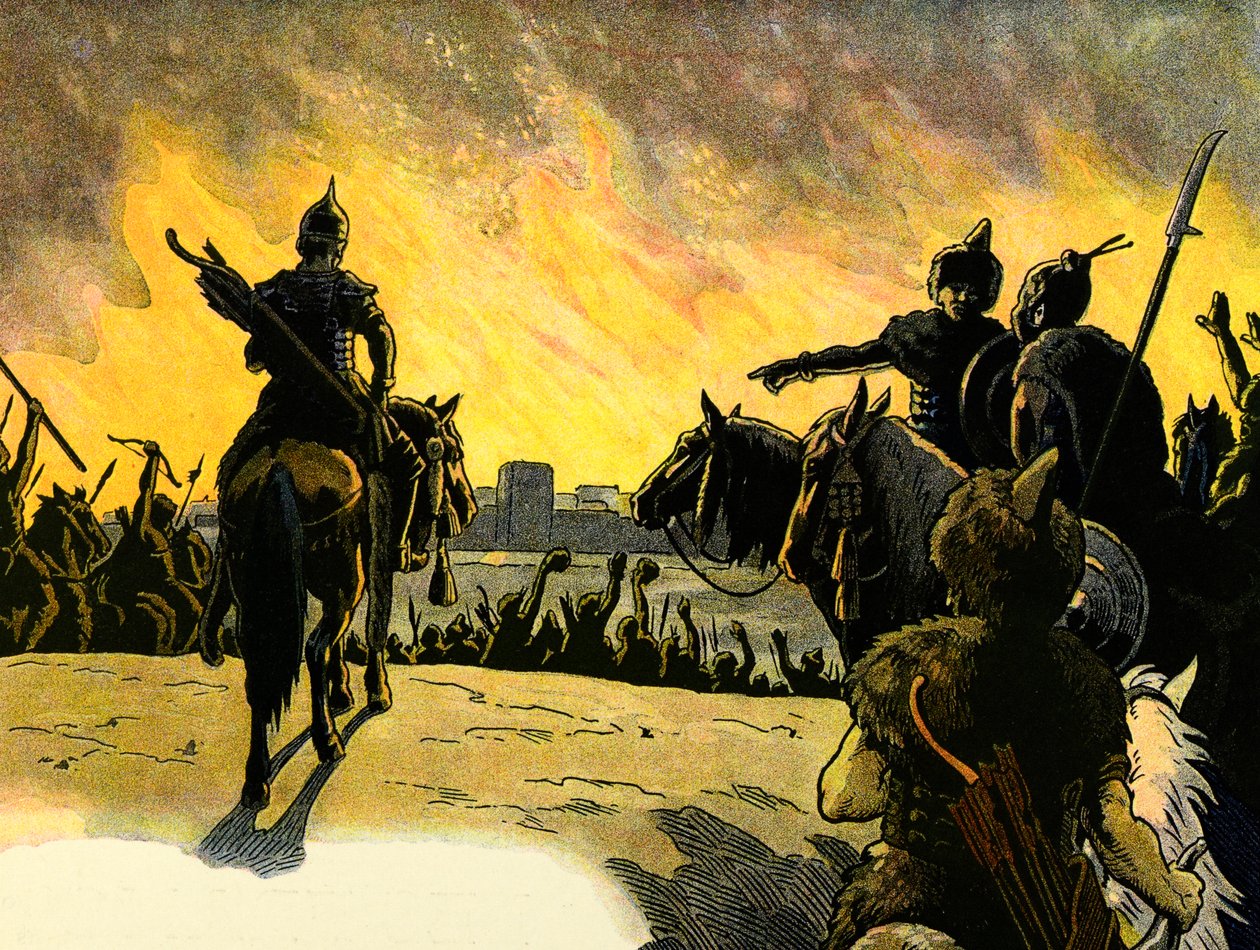 Elsassin tarina kertoo lapsille; Les huns; tekijältä Jean Jacques (1873 1951) Waltz