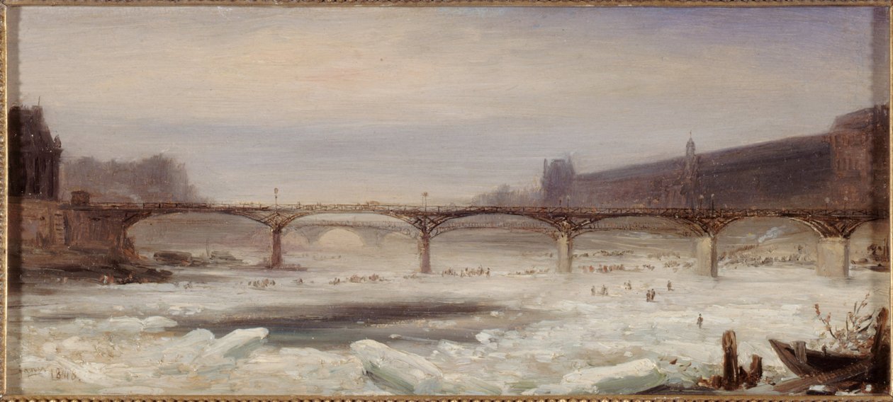 Seine ja Pont des Arts, tammikuu 1848 tekijältä Jean-Jacques Champin