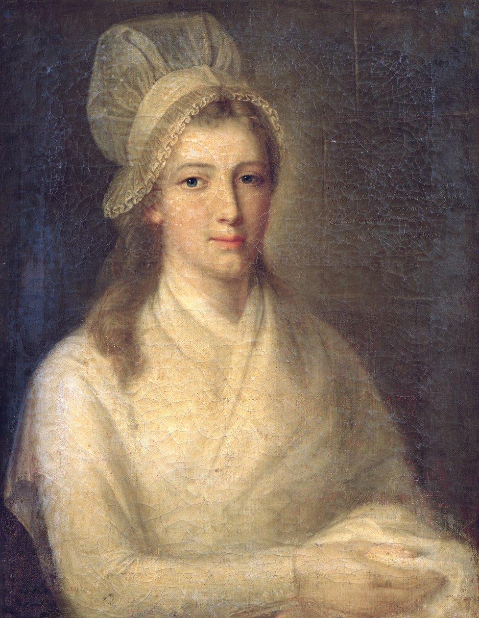 Charlotte Corday (1768-93) (öljy kankaalle) tekijältä Jean Jacques Hauer