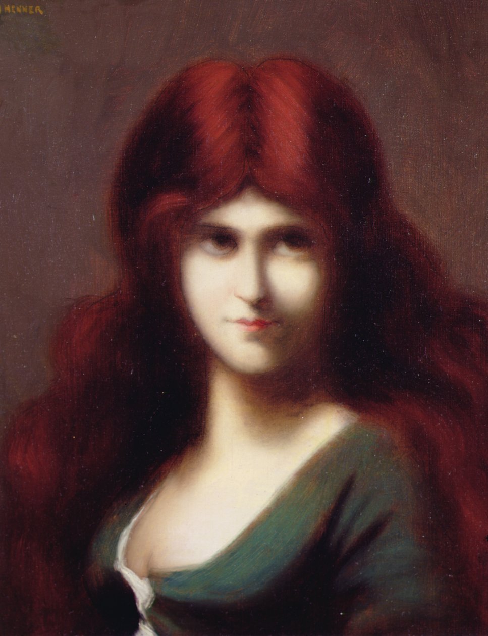 Punatukkainen kaunotar (öljy kankaalle) tekijältä Jean Jacques Henner