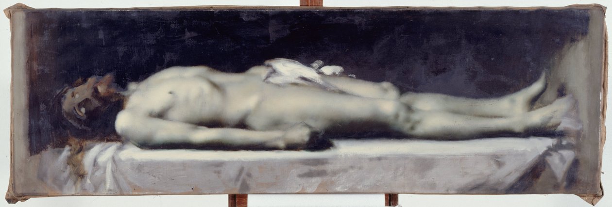Kristus haudalla, n. 1899 (öljy kankaalle). tekijältä Jean Jacques Henner