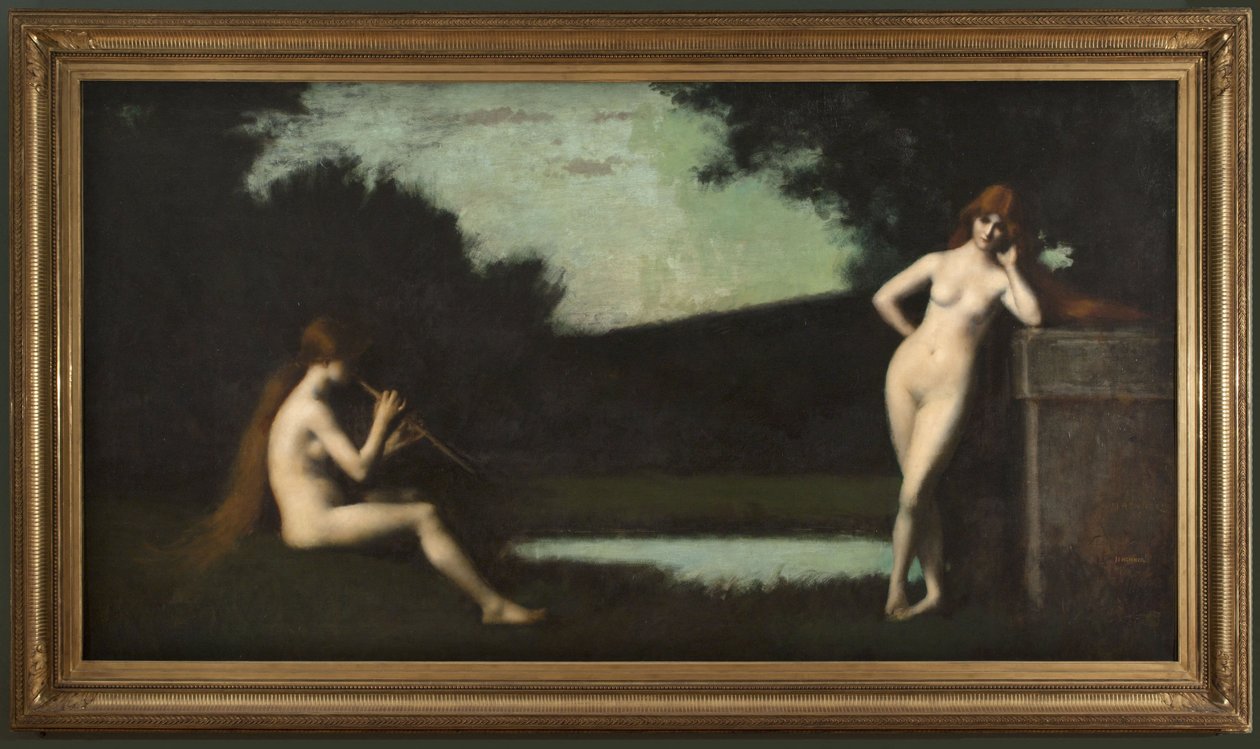 Eglogue, n. 1879 (öljy kankaalle) tekijältä Jean Jacques Henner