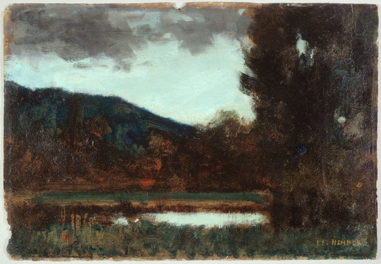 Elsassin maisema, hämärä, vuosien 1879 ja 1888 välillä (öljy) tekijältä Jean Jacques Henner