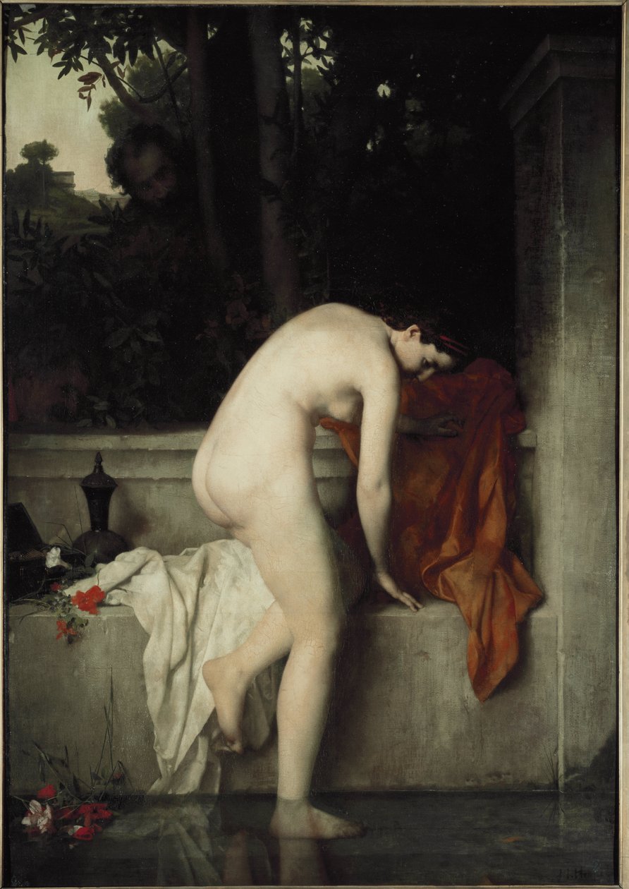 Puhdas Suzanne, joka tunnetaan myös nimellä Suzanne kylvyssä - Jean Jacques Hennerin maalaus tekijältä Jean Jacques Henner